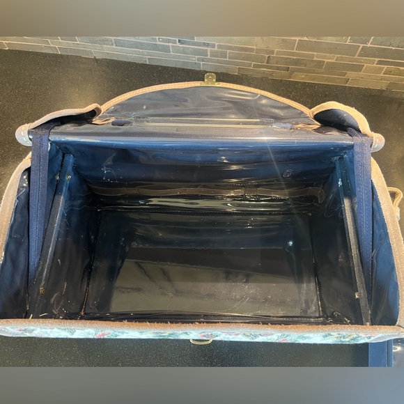 VINTAGE French Luggage Company gray suede makeup case - Picture 5 of 7